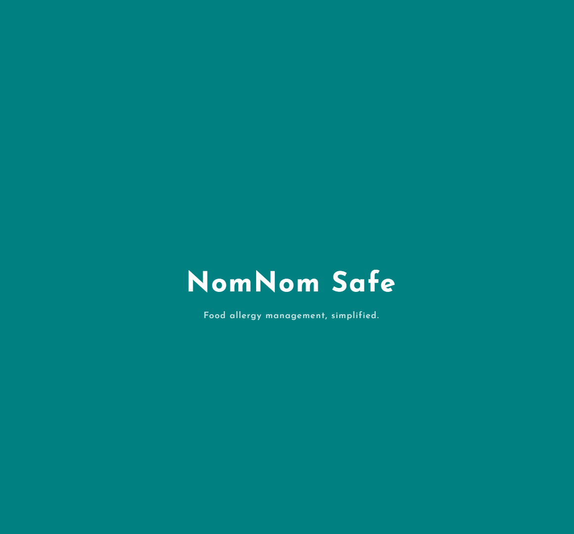 NomNom Safe allergen-aware menu system splash screen